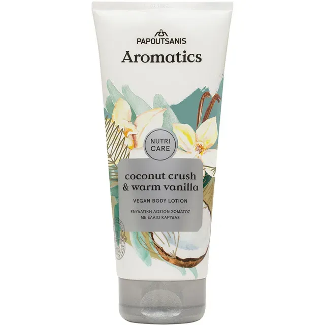 Lotiune de corp Papoutsanis Aromatics Nutri Care Coconut Crush & Warm Vanilla, 200 ml
