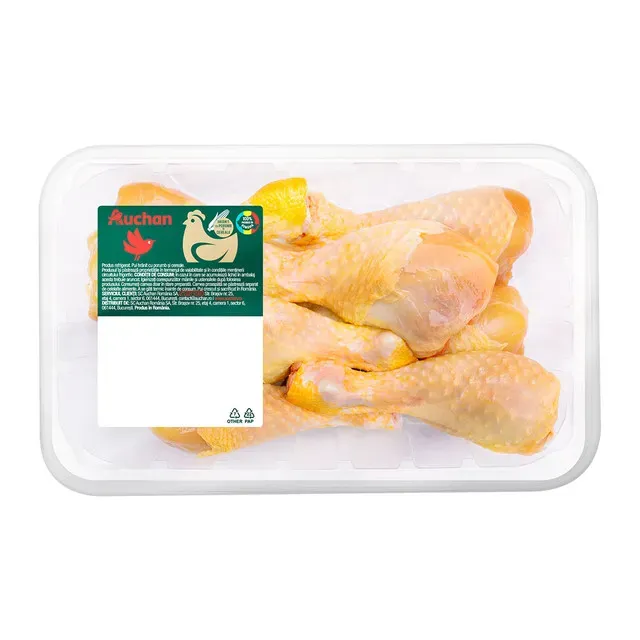 Pulpe de pui inferioare Auchan, hranit cu porumb si cereale, +/- 800 g