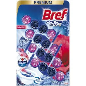 Odorizant toaleta Bref Color Aktiv Flower, 4x50g