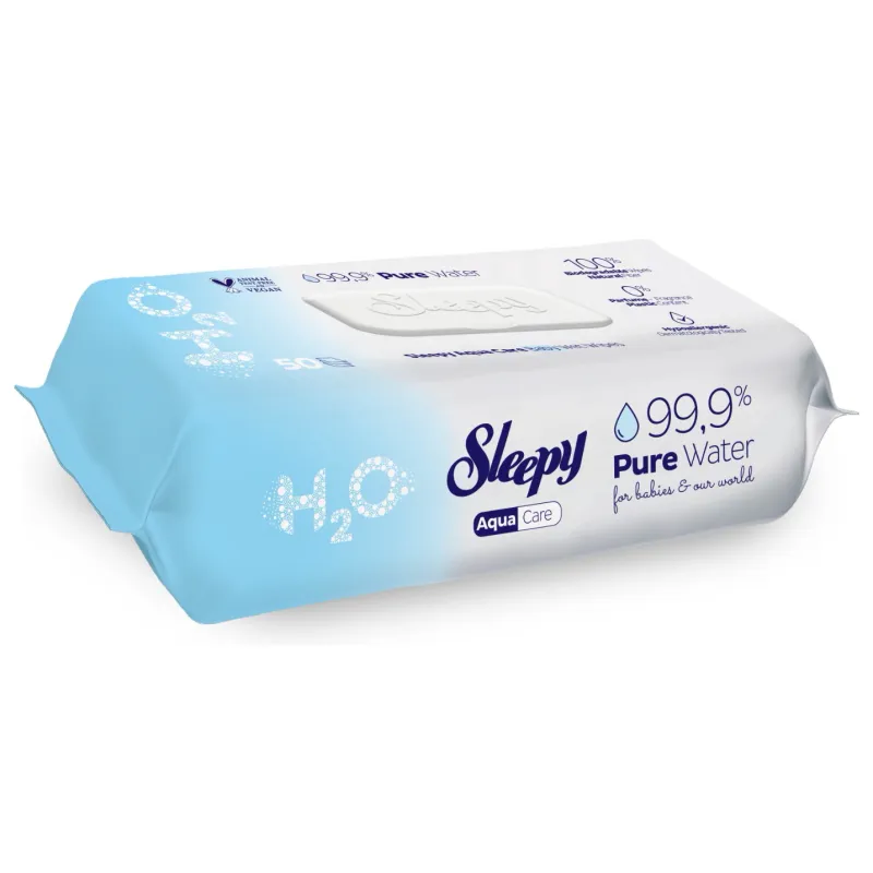 Servetele umede pentru bebelusi Sleepy Aqua 99, 9% apa pura – 50 bucati