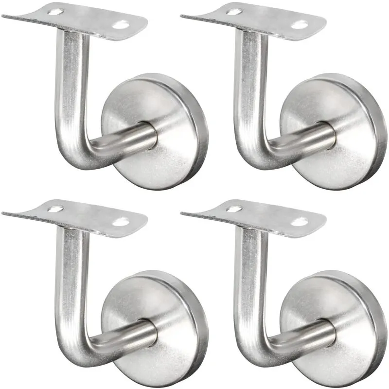 Suporturi pentru balustrade din otel inoxidabil 304 - Set de 4 bucati, rezistente la coroziune, 60mm x 60mm, diametru 50mm, argintii
