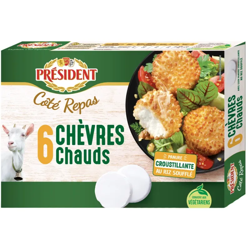 Branza pane de capra President, 6 bucati, 150 g