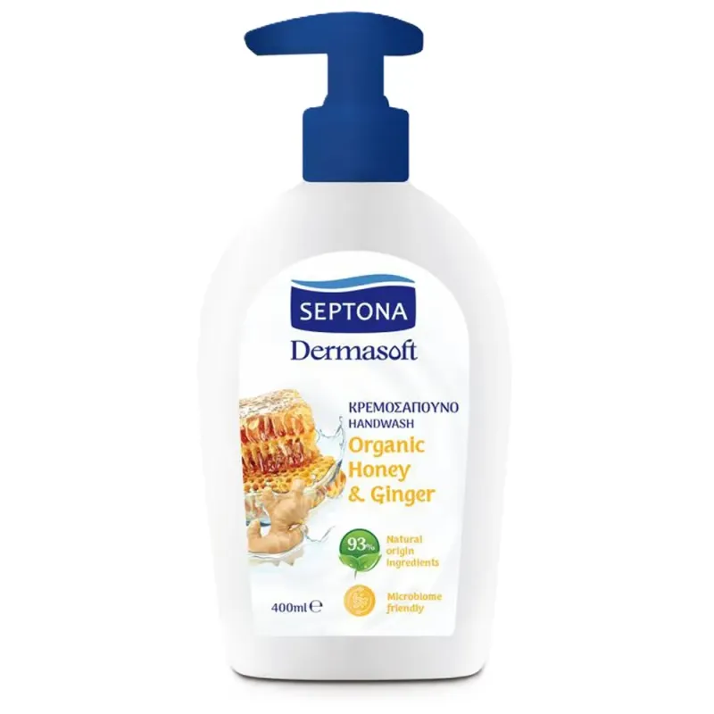 Sapun lichid Septona Dermasoft, aroma de miere si ghimbir, 400 ml