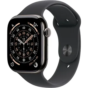 Apple Watch 11, GPS + Cellular, 42 mm, Slate Titanium Case, Black Sport Band - M/L