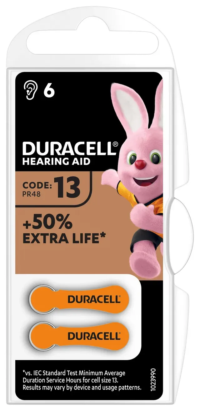 Baterii pentru aparat auditiv Duracell HA ZA 13, 6 bucati