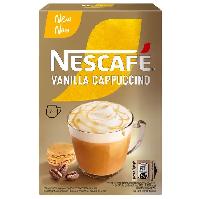 Cafea instant Nescafe Cappuccino Vanilla, 8 x 14 g