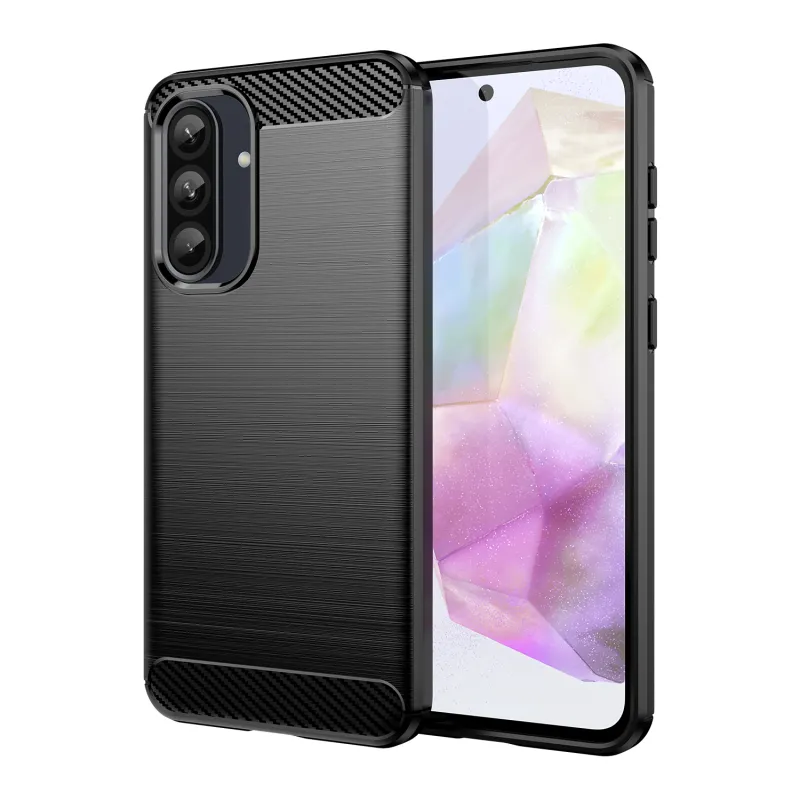 Husa telefon, pentru Samsung Galaxy A56 5G De inalta calitate subtire si usoara periata confortabila TPU Soft Feel, Carbon Fiber Negru
