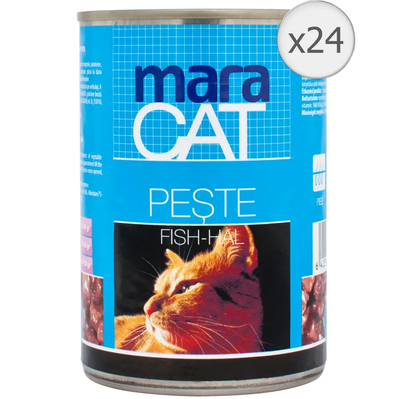 Hrana umeda pentru pisici Mara Cat, Peste, 24x415g