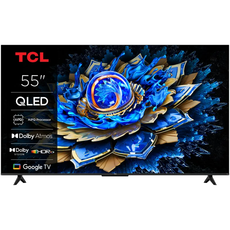 TCL QLED 55T69C, 139 cm, Smart Google TV, 4K Ultra HD, Clasa F