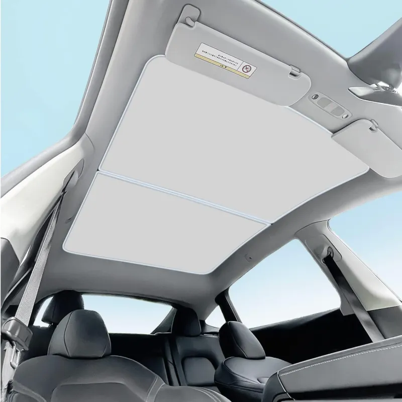 Parasolar pliabil Whimlets pentru Tesla Model Y, set 2 bucăți, protecție UV și termică, material reflectorizant, ușor de instalat