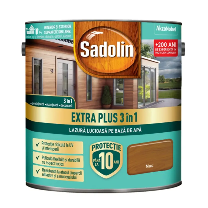 Lazura lucioasa pentru lemn, Sadolin Extra Plus 3 in 1