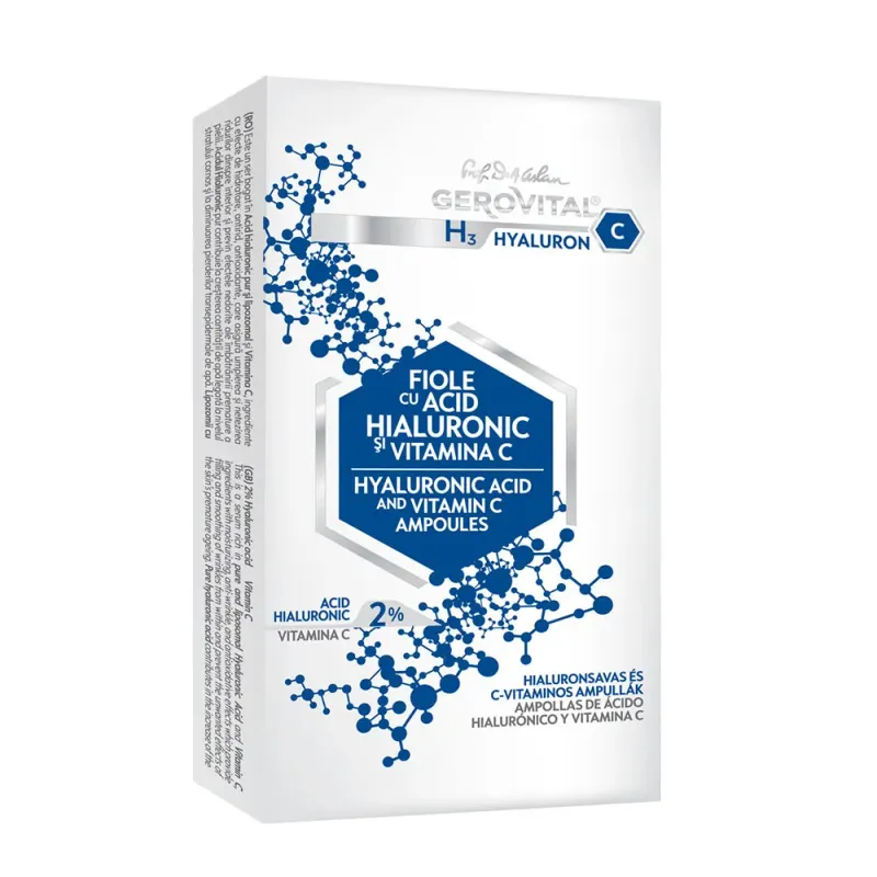 Fiole cu acid hialuronic si vitamina C GH3 Hyaluron C