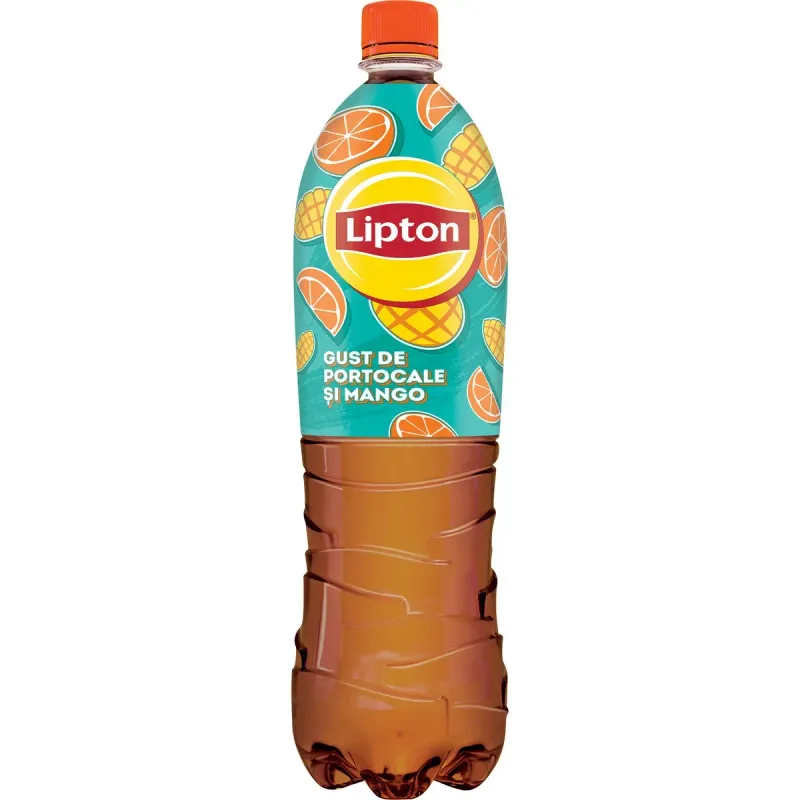 Bautura necarbogazoasa cu extract de ceai negru cu suc de de portocale si mango Lipton, 1.5 l