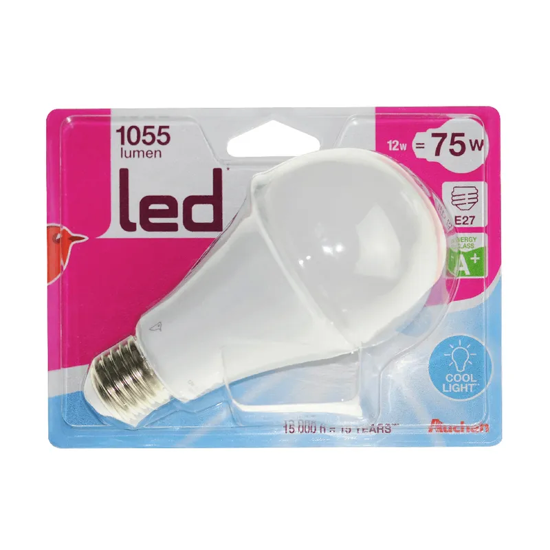 Bec LED Auchan E27 cu lumina rece si puterea de 12W