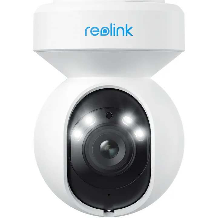Camera de supraveghere pentru exterior Reolink E540 2K+ 5MP cu Pan/Tilt la 360 de grade, Detectare persoane/Vehicul/Animale cu zoom optic 3X, Full color Night Vision, Wi-Fi 5/2,4 Ghz, Two-Way Audio, Sunet si alarma luminoasa
