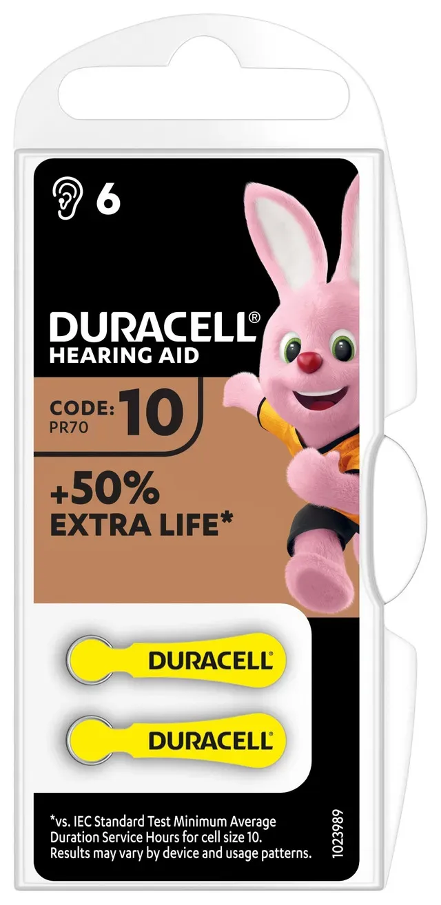 Baterii pentru aparat auditiv Duracell HA ZA 10, 6 bucati