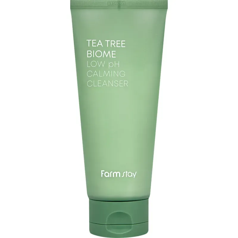 Lotiune calmanta de curatare a pielii cu pH scazut, cu extract de ceai verde Farmstay Tea Tree Biome, 180 ml
