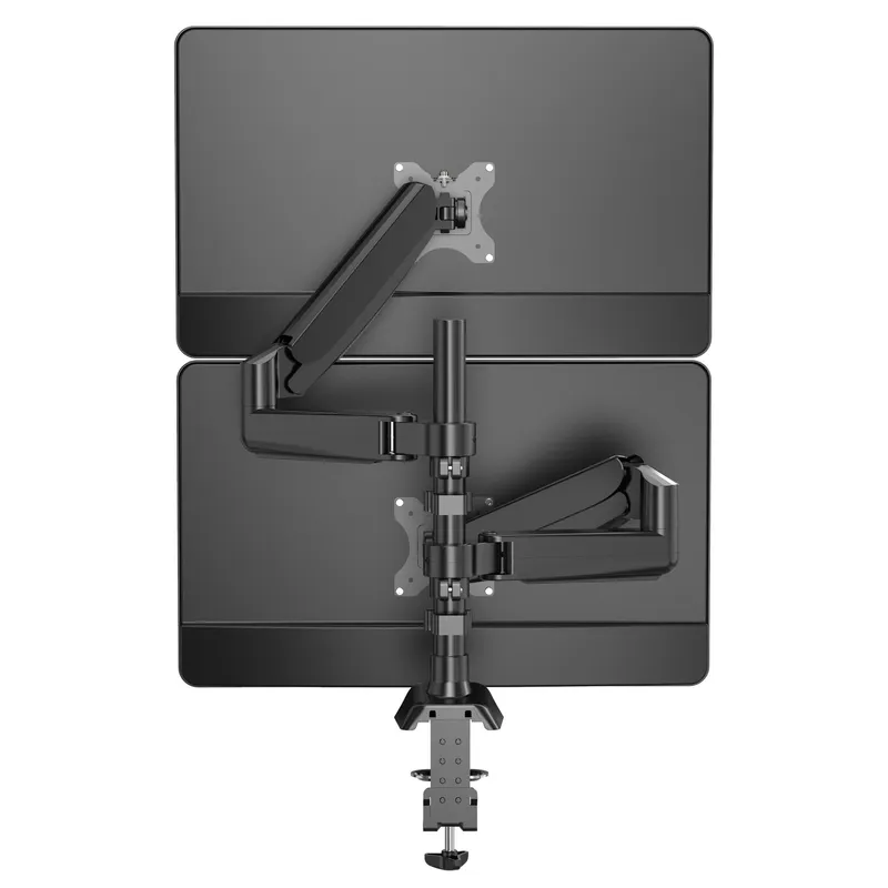 Suport birou 2 monitoare amXea M18-2 Negru, pentru monitoare 13"-30" pana la 9kg, 2 brate reglabile individual si ajustabile cu piston