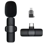 Microfon Lavaliera profesionala Wireless Type C/Iphone, portabil pentru smartphone, laptop, tableta, Negru