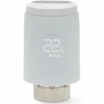 Cap termostat inteligent pentru radiator (calorifer) Nedis, Zigbee 3.0, 2x AA, LCD, Android / iOS, Alb