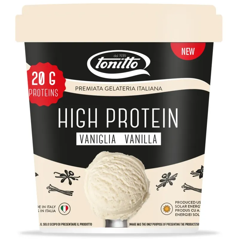 Inghetata proteica cu vanilie Tonitto High Protein, 470 ml Inghetata proteica cu vanilie Tonitto High Protein, 470 ml