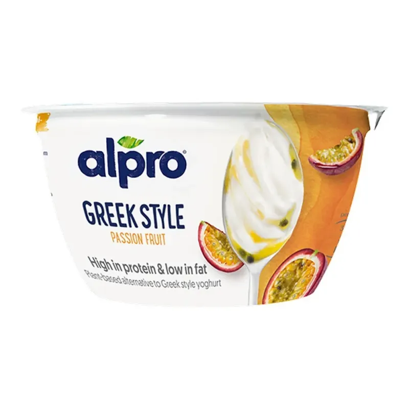 Iaurt grecesc fermentat cu soia si fructul pasiunii Alpro, 150g