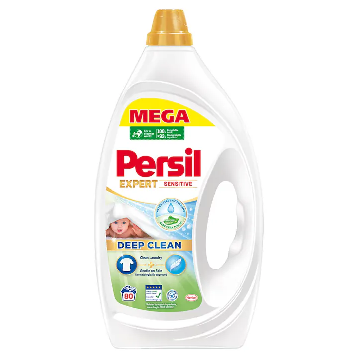 Detergent rufe, Persil Expert Sensitive, 3,6 l, cu aloe vera, hipoalergenic