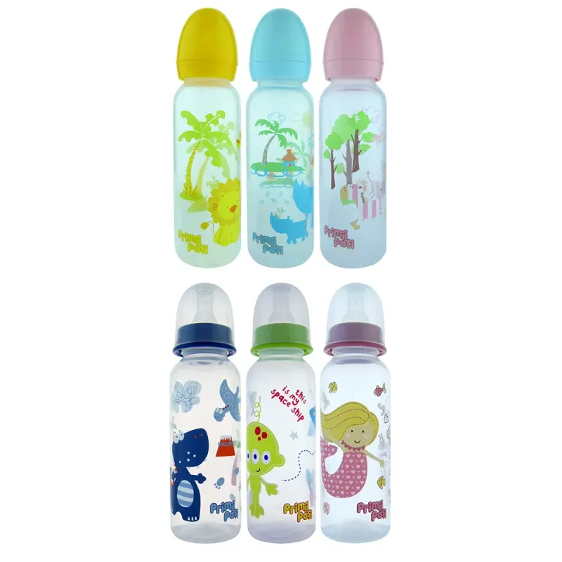 Biberon Primii Pasi, din polipropilena, diverse modele si culori, 250 ml