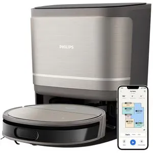 Aspirator robot PHILIPS HomeRun Seria 9000 XU9100/10, 0.22l, 14.4V, autonomie max 280 min, Wi-Fi, PowerCyclone Aqua, argintiu-negru