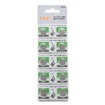 Set 10 baterii alcaline T&E, AG10/LR1130/LR54/389, 1.55V, metal, 11.6mm