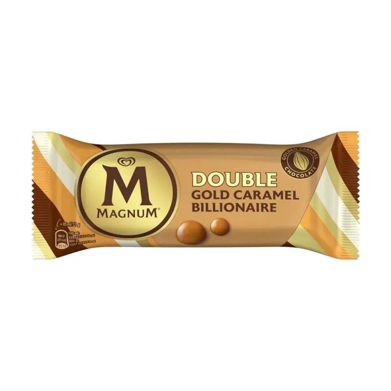 Inghetata cu dublu caramel Magnum Bilionaire, 85 ml