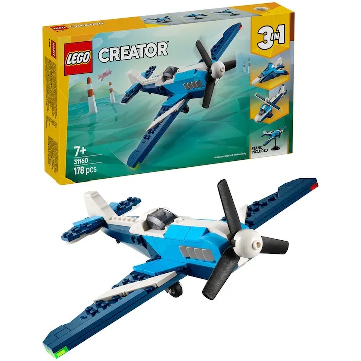 LEGO® Creator 3 in 1 - Aparat de zbor: Avion de curse 31160, 178 piese