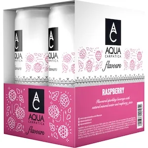 Apa minerala cu aroma de Zmeura, 4 x 0.33l, Aqua Carpatica