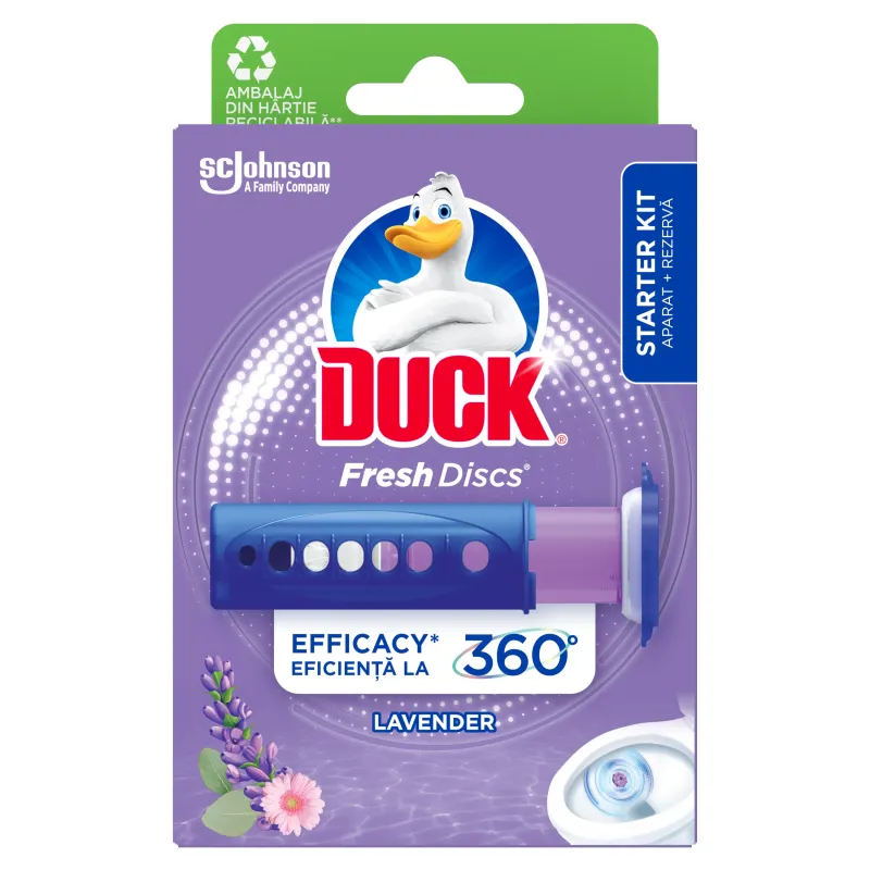 Odorizant pentru toaleta Duck Fresh Discs Lavender, 36 ml