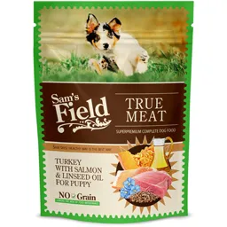 Hrana umeda pentru caini Puppy, cu curcan si ulei de somon si de in 260g
