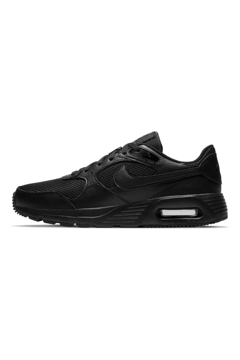 Nike, Pantofi sport din piele cu insertii din plasa Air Max SC, Negru, 7