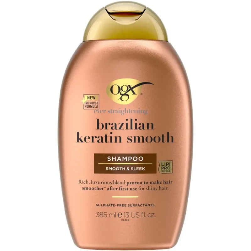 Sampon pentru netezirea parului OGX Brazilian Keratin, 385 ml