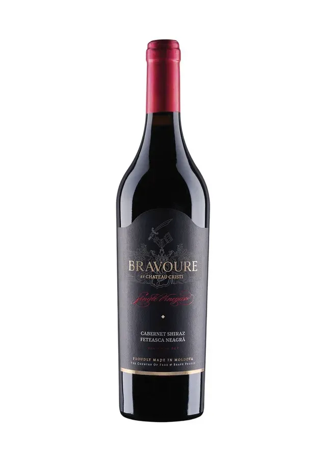 Vin rosu sec Chateau Cristi Bravoure, Cabernet Sauvignon, Shiraz si Feteasca Neagra, 0.75 l