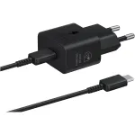 Incarcator Retea Samsung cu Cablu USB-C, 25W, 3A, 1 X USB-C, Negru