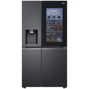 Side by Side LG GSXV91MCAE, No Frost, InstaView, 635 l, H 179 cm, Clasa E, Dozator apa, negru