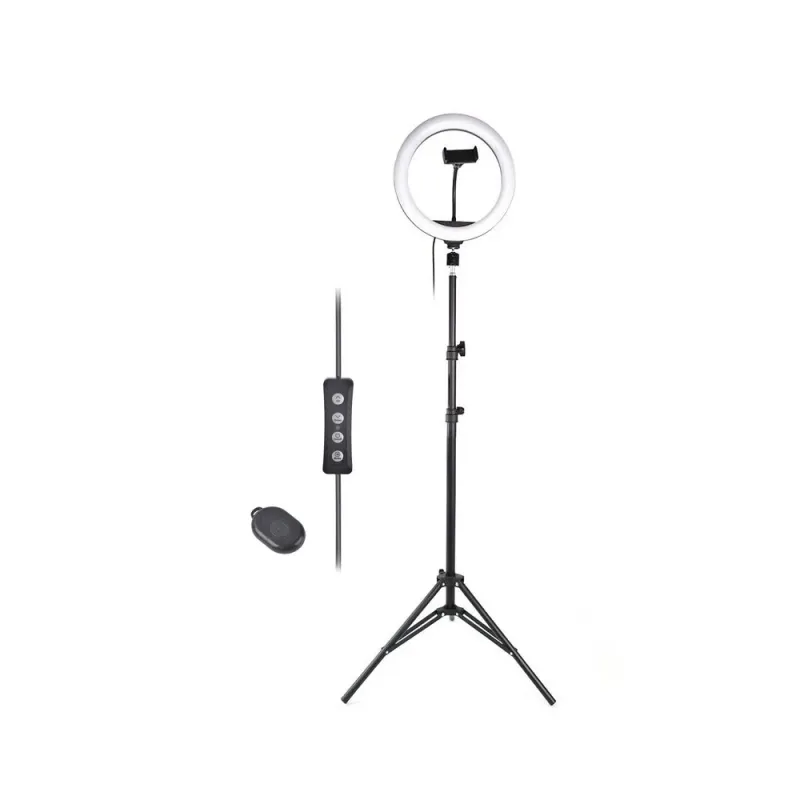 Lampa circulara Qilive Q.4224 Ring Light, 10 trepte de intensitate, 55-160 cm, negru