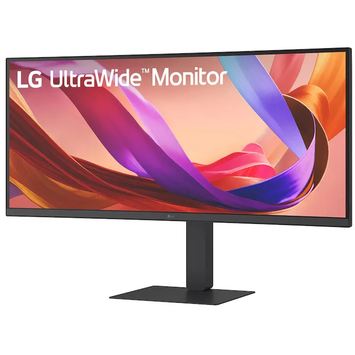 Monitor LED LG UltraWide 34U650A-B, 34", WQHD (3440 x 1440), IPS, 100Hz, 5ms GtG, HDR 10, Flicker Safe, Black Stabilizer, Super Resolution+, difuzoare 7Wx2, HDMI, DisplayPort, USB-C, RJ-45, VESA, Negru