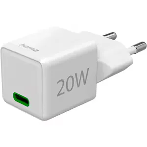 Incarcator retea HAMA 201980, 1x USB-C Power Delivery (PD) 20W, alb