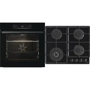 Set cuptor incorporabil GORENJE BO6735E05B, Electric, Autocuratare Aqua Clean, 77 l, Clasa A + Plita incorporabila GTW641EB, Gaz, 4 arzatoare, negru