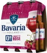 Bere blonda fara alcool Bavaria Fruity Rose, 6 x 0.33 l