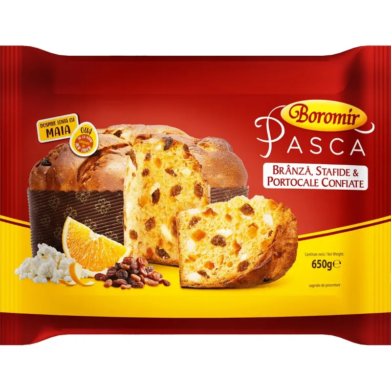 Pasca cu branza si stafide Boromir, 650 g