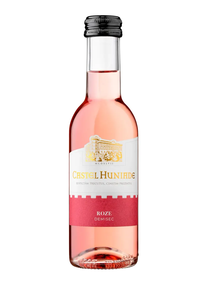 Vin rose demisec Castel Huniade, Merlot, Cabernet Sauvignon, Syrah 0.187 l