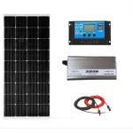 Kit solar fotovoltaic off grid invertor 2000W 12V si 24V, panou solar 50W, regulator/ controller 30A, 20 m cablu solar, duce frigider, becuri, televizor pentru cabana, rulota, casa, autorulota, container, iluminat, Solid Volt