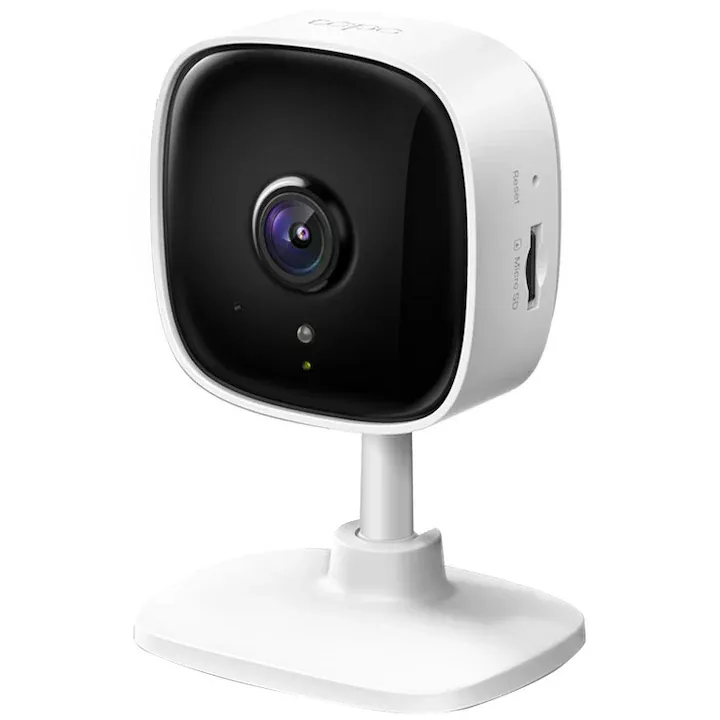 Camera de supraveghere Smart TP-Link Tapo C110 cu Night Vision, Ultra HD, Utilizare Baby Monitor Wireless Audio Video, Detectarea miscarii, Alarma sonora si luminoasa, Two-Way Audio, Mod Privacy, Stocare locala, IP Wi-Fi, Alb