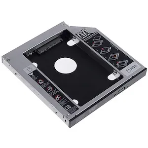 Adaptor dual SSD/HDD, Axroad Mall, Compatibil 2.5 inch SATA I/II/III, Includem o surubelnita, 6 Gbps max viteza de transmisie, Pentru unitati optice grosime 12.7mm, Aliaj de aluminiu/ABS, 129x128x12.7mm, Negru/Argintiu